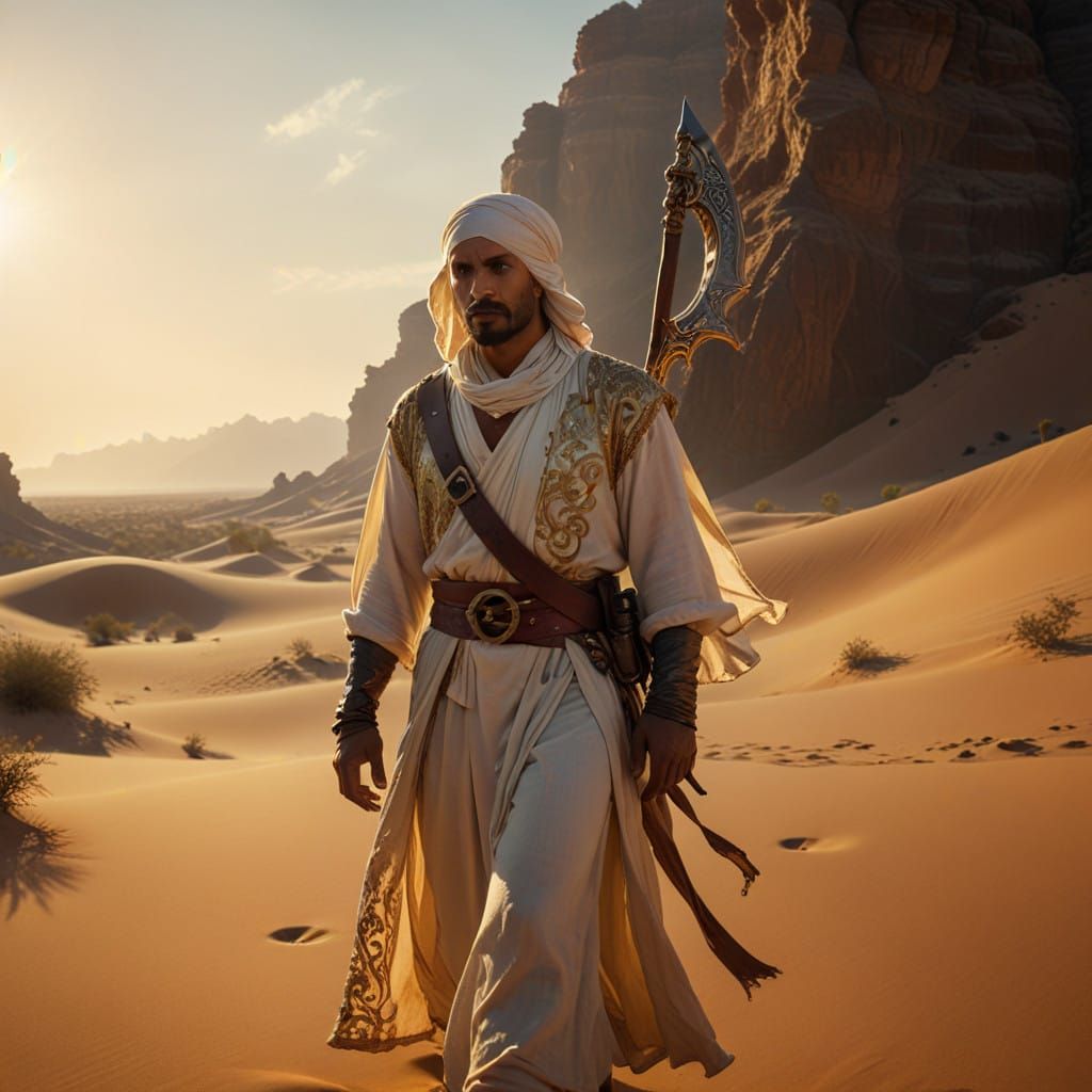 Arabian Sand Pirate in Crimson Sunset