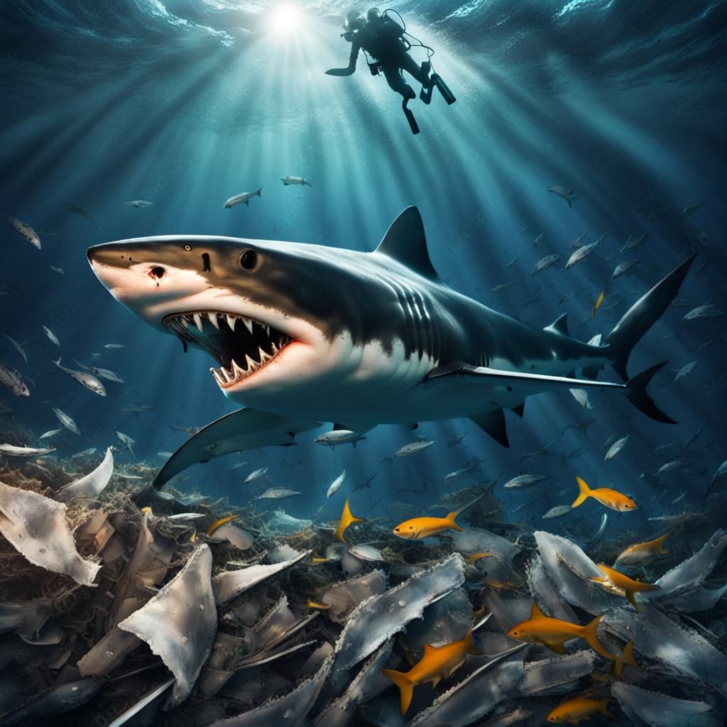 Shark Rescue: Trapped in Ocean of Trash