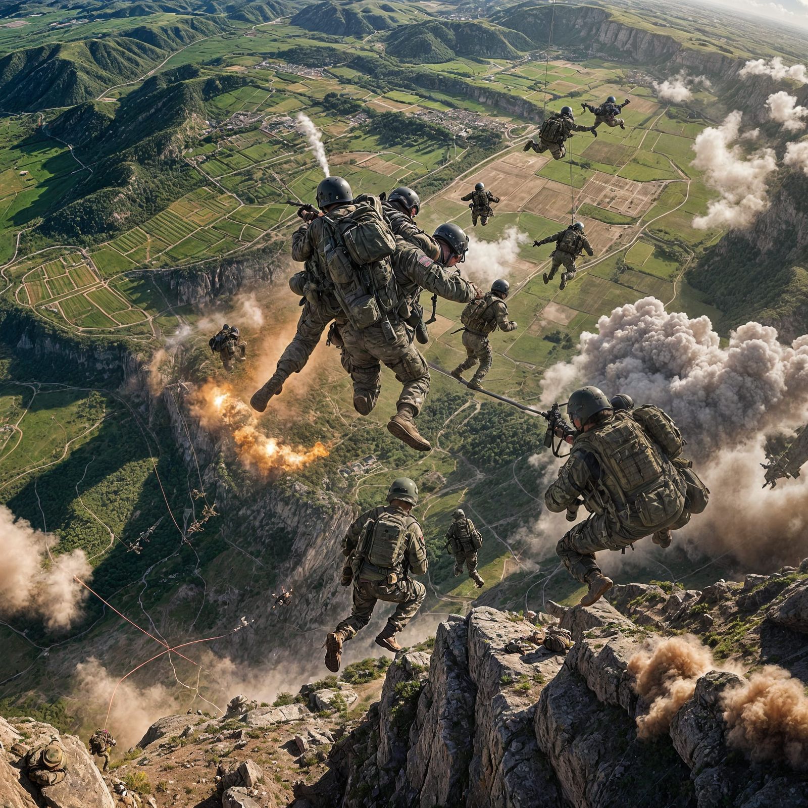 Paratroopers Descend on Military Base