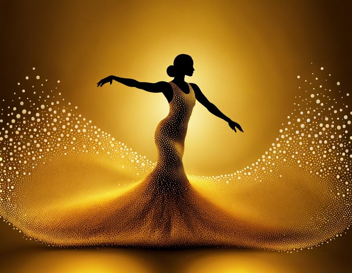 Water Droplet Dancer in Kinetic Pointillism Style