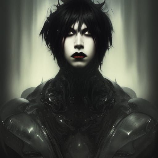 Goth Vampire Boy Album Cover in Splash Art Style