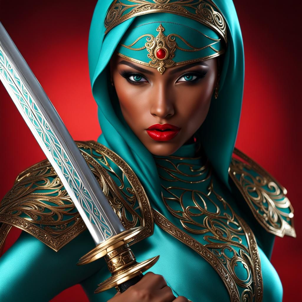 Princess Jasmine as Ninja Warrior in 3D