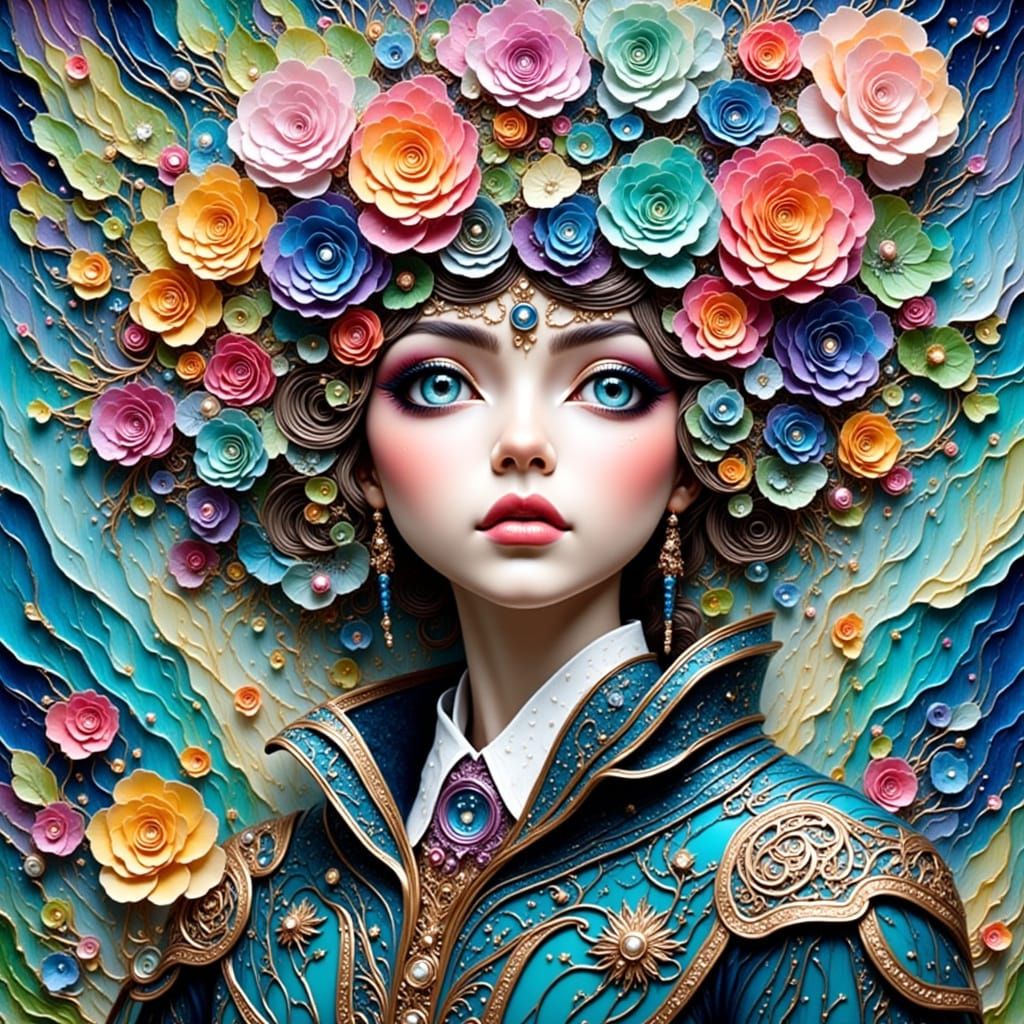 Abstract Stained Glass Zentangle Illustration