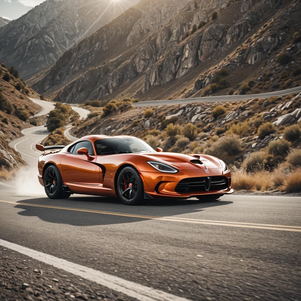 Dodge Viper on Mountain Pass: Automotive Photography