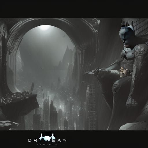 Batman in Dark Graphic Novel Batcave