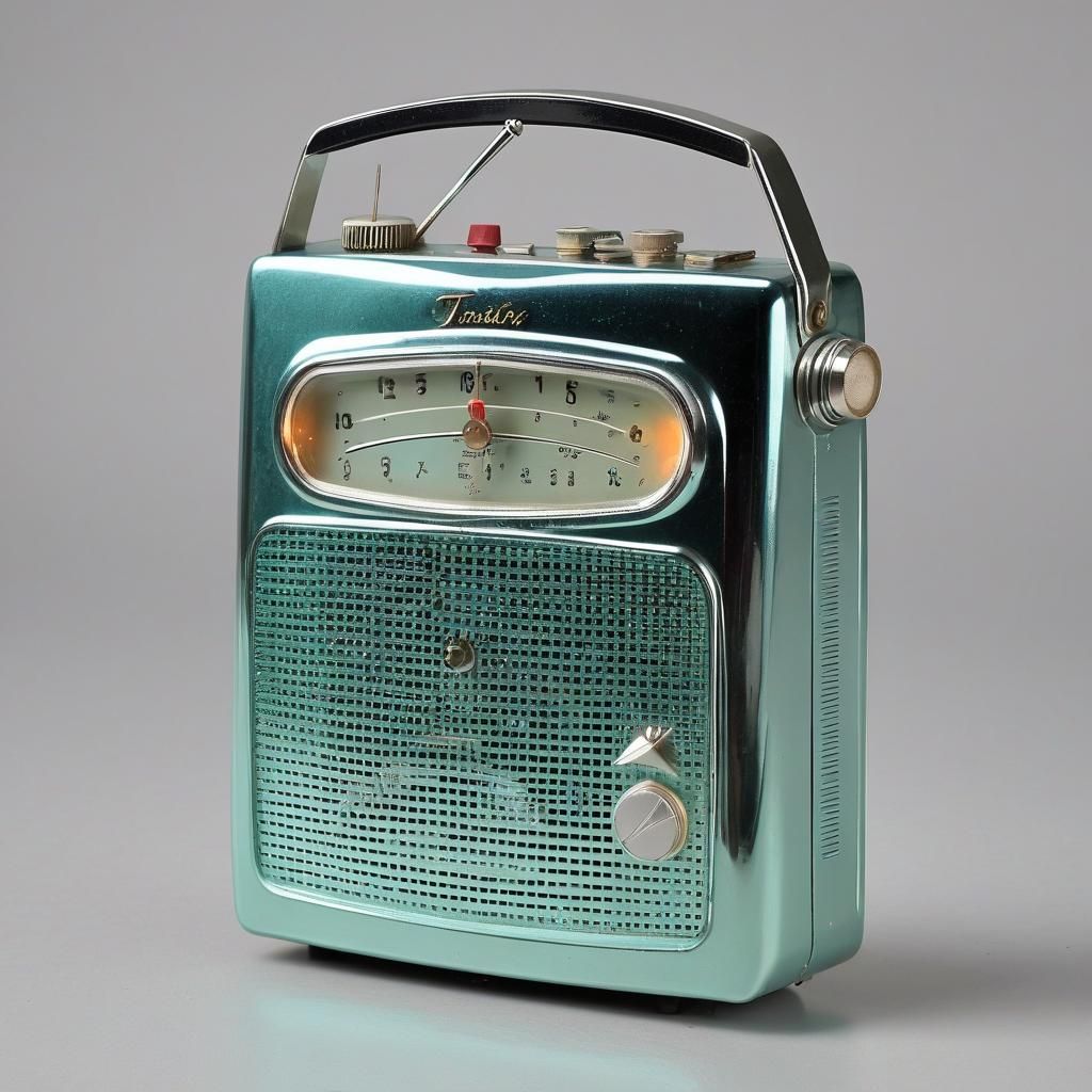 1950s Transistor Radio with Illuminated Dial