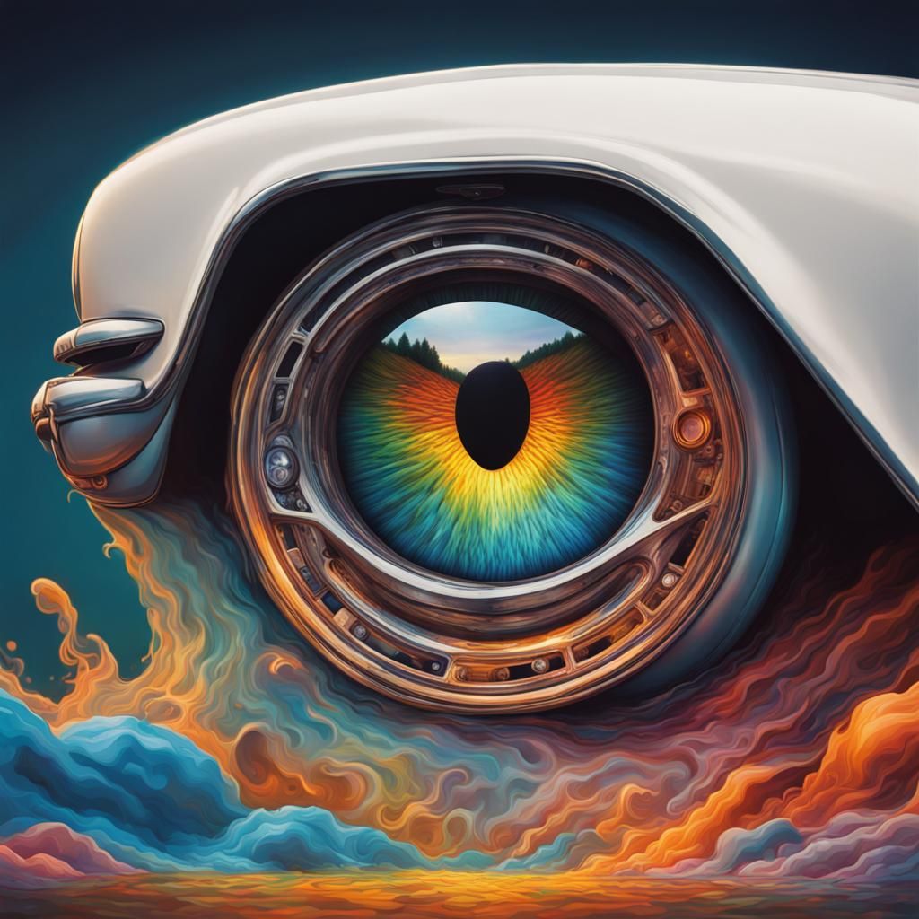 Magical Eye Optical Illusion with Hidden Car