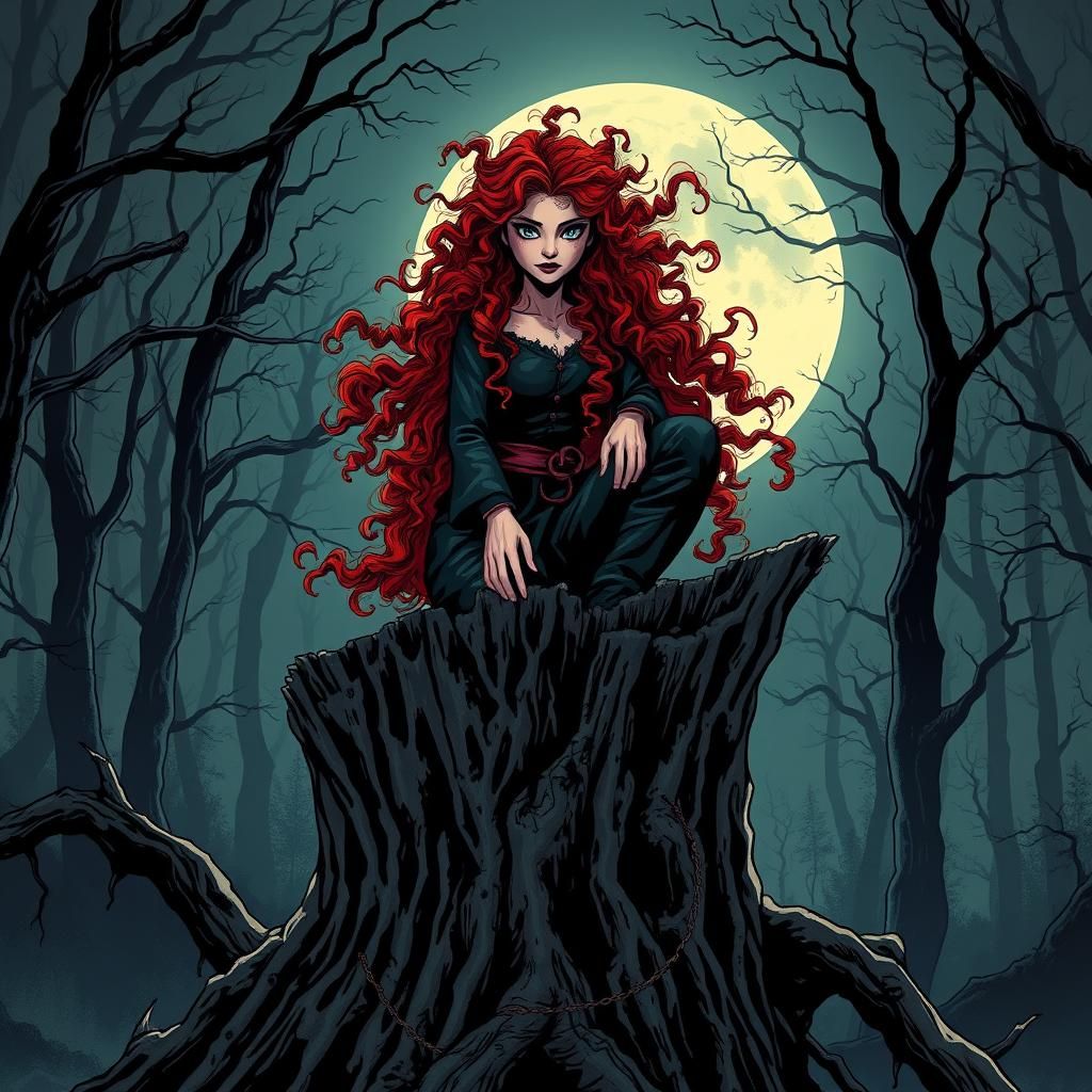 Eerie Dark Merida in Haunted Scottish Forest