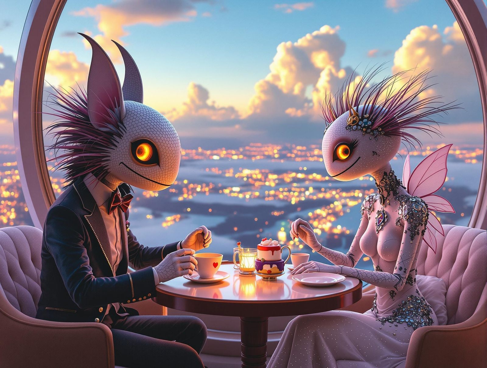 Anthropomorphic Schwas Meet in the Hybrid Artificial Atmosph...