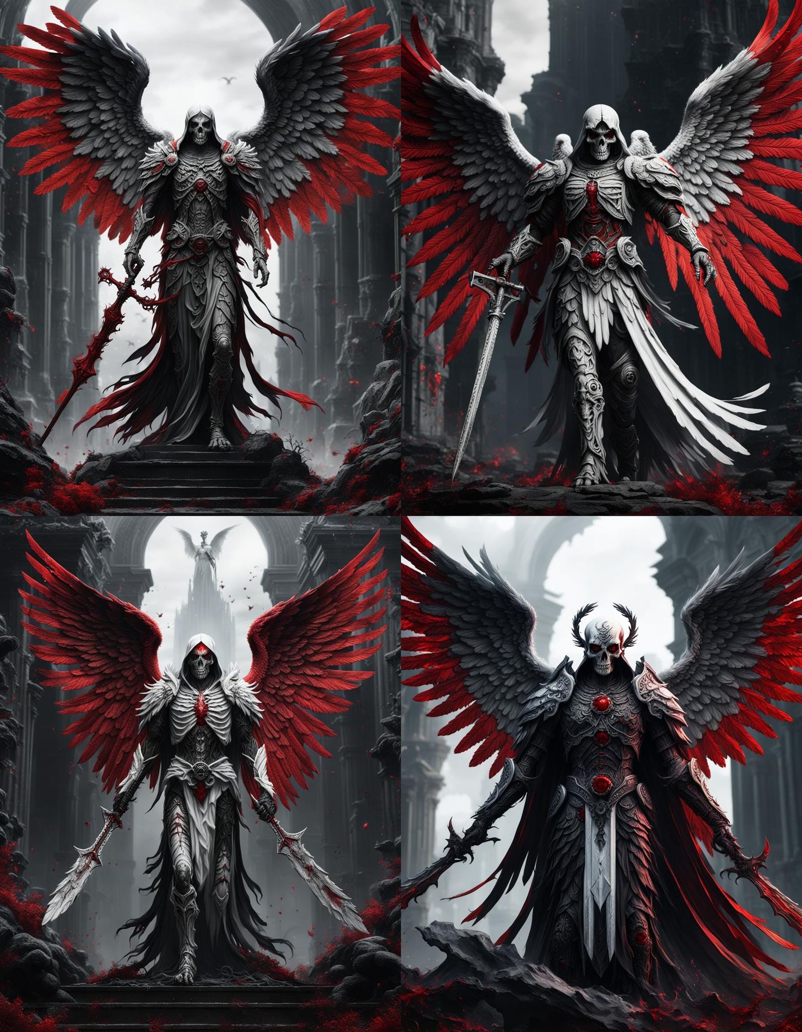 Angel of Death with Red Wings