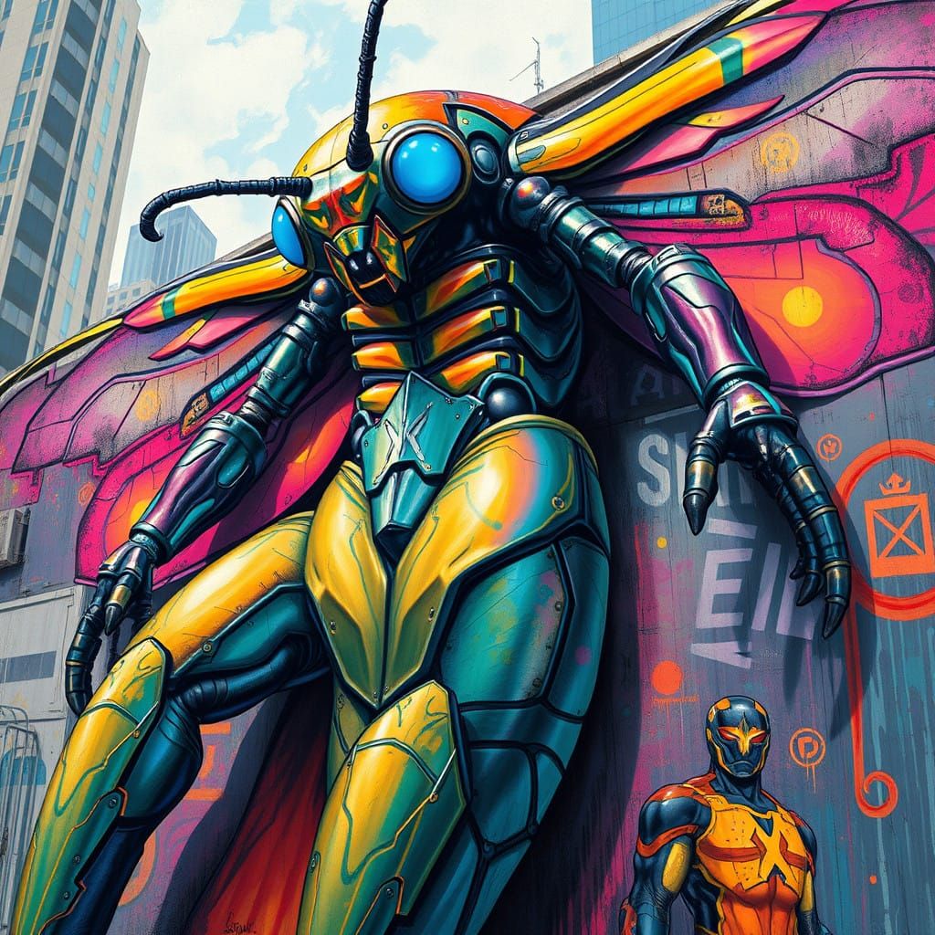 Gigantic Insect Superhero Unleashes Futuristic Chaos on City...