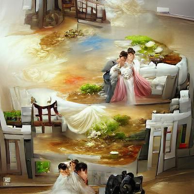 Romantic Marriage Concept Art Painting