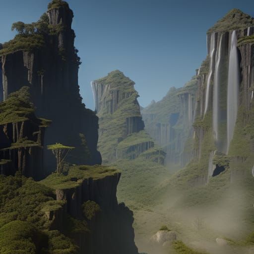 Detailed Fantasy Matte Painting in Deep Color