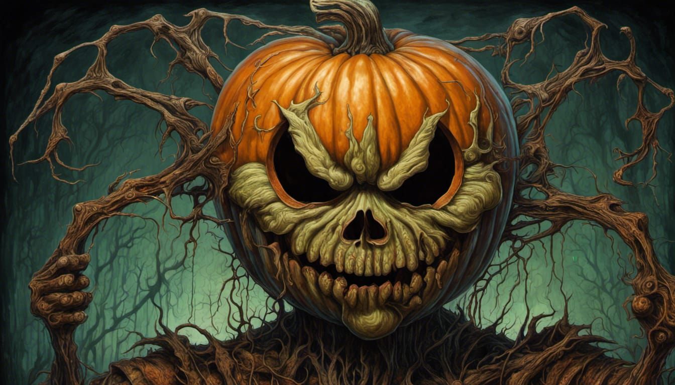 Scary Pumpkin King with Rotten Crown