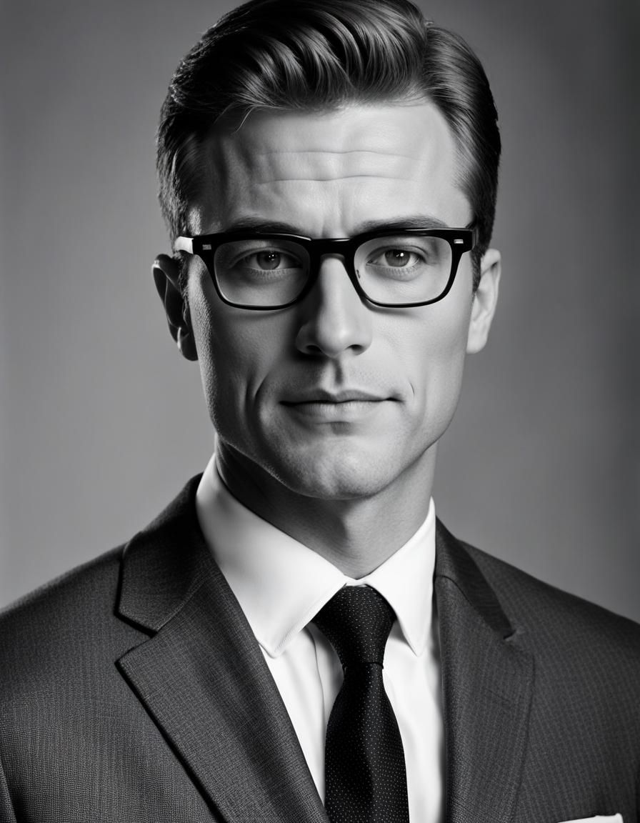 Monochrome Portrait of a Businessman in Suit