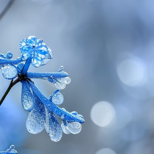 Frozen Blue Roses: Macro Photography of Winter Vines