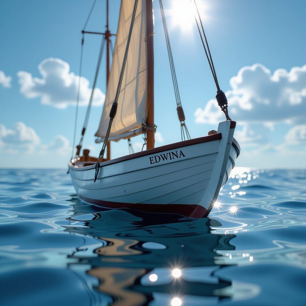 Paper Mache Sailboat on Quicksilver Sea