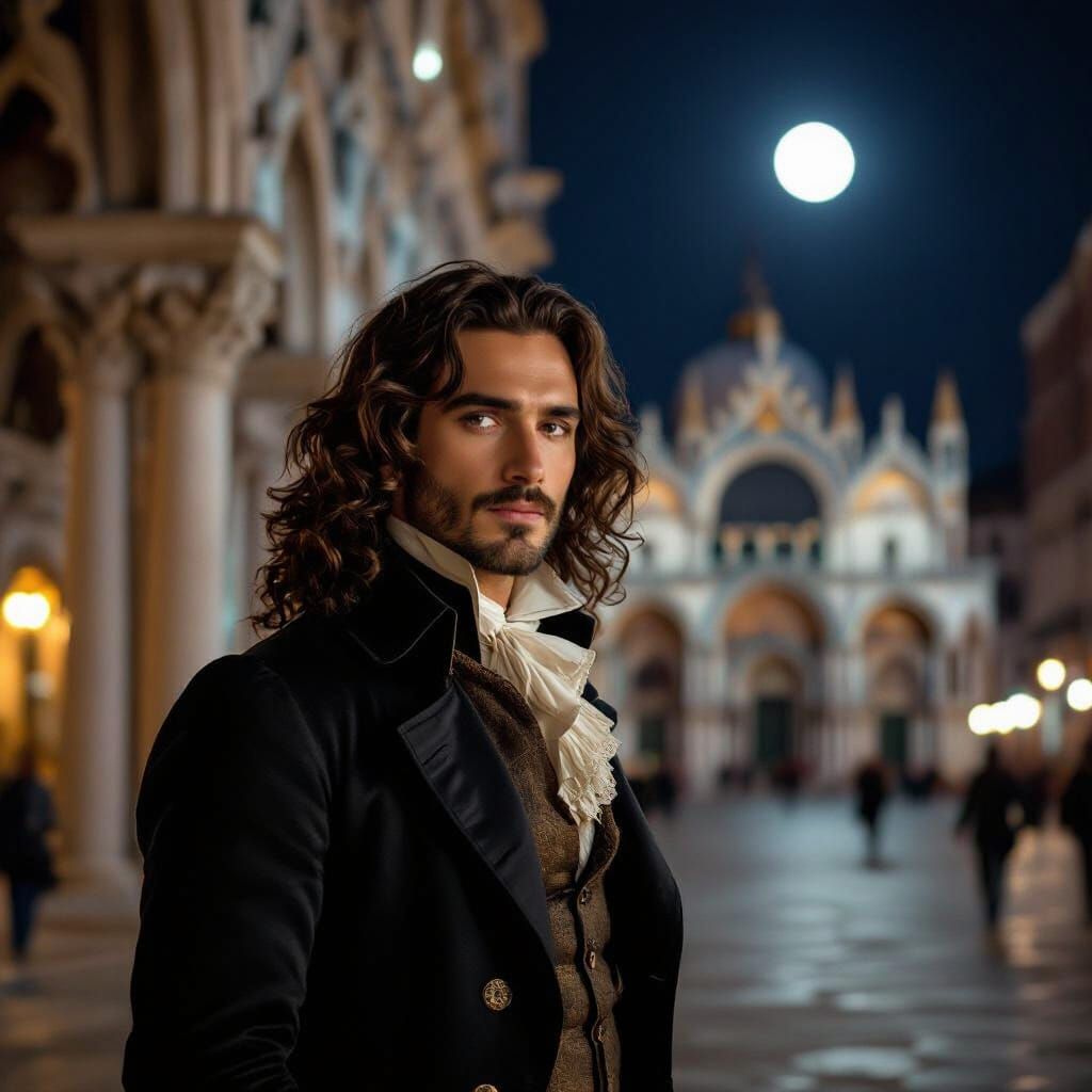 18th Century Venetian Man by Moonlight