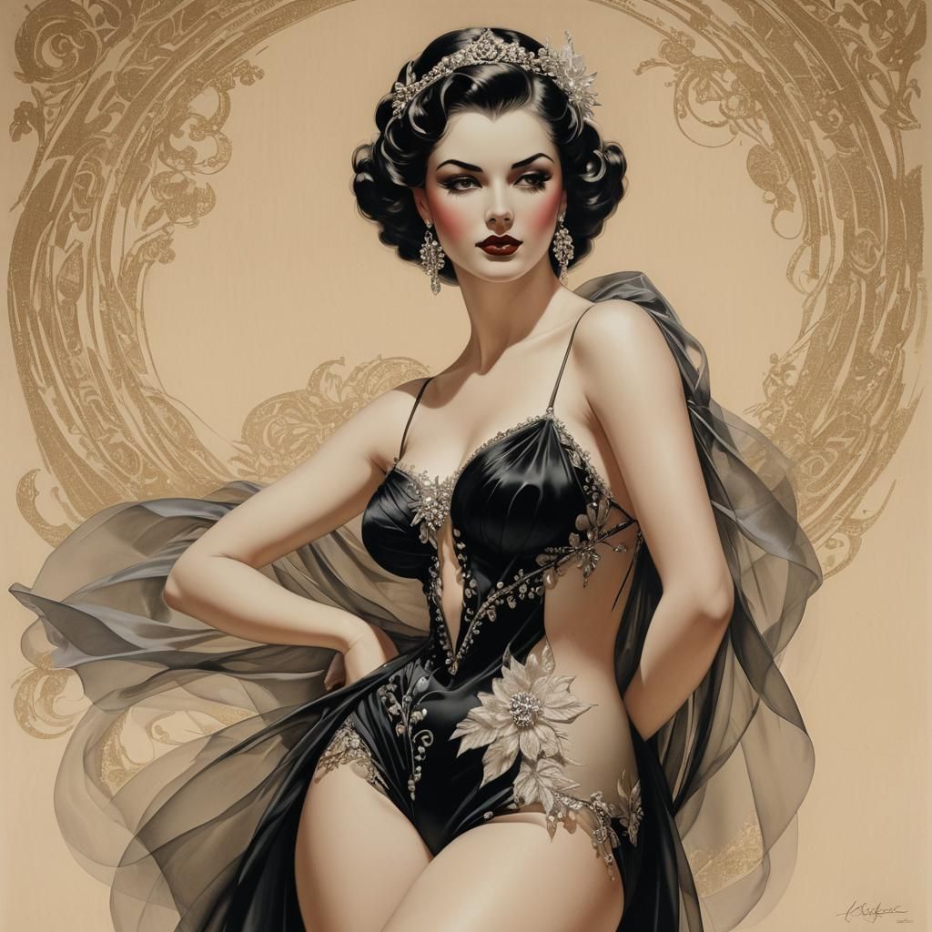 Sensual Dance Partners in American Realist Style