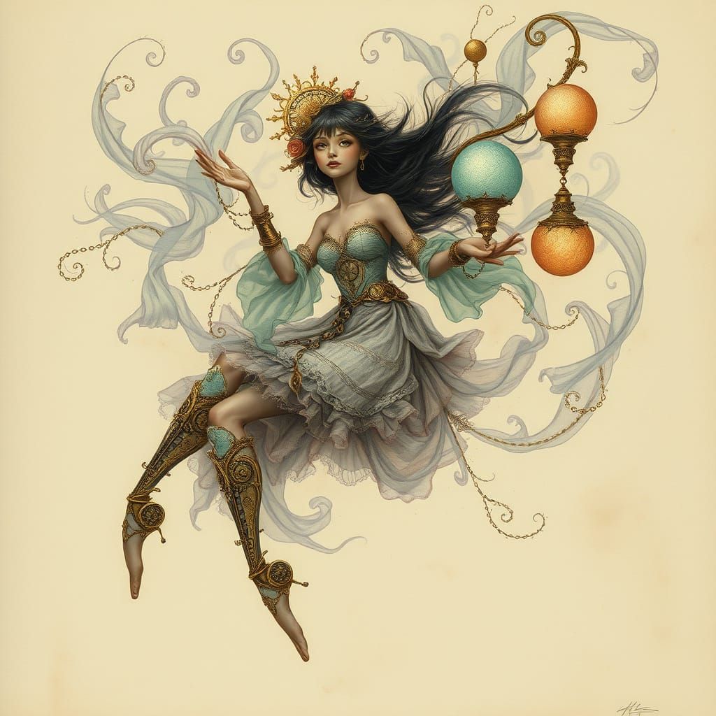 Whispers of Starlight and Gears: Steampunk Goddess in Dreaml...