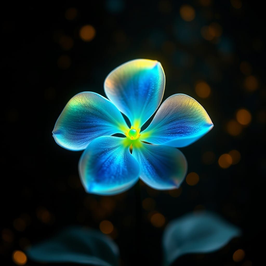Luminescent Bloom with Shimmering Stardust Glow