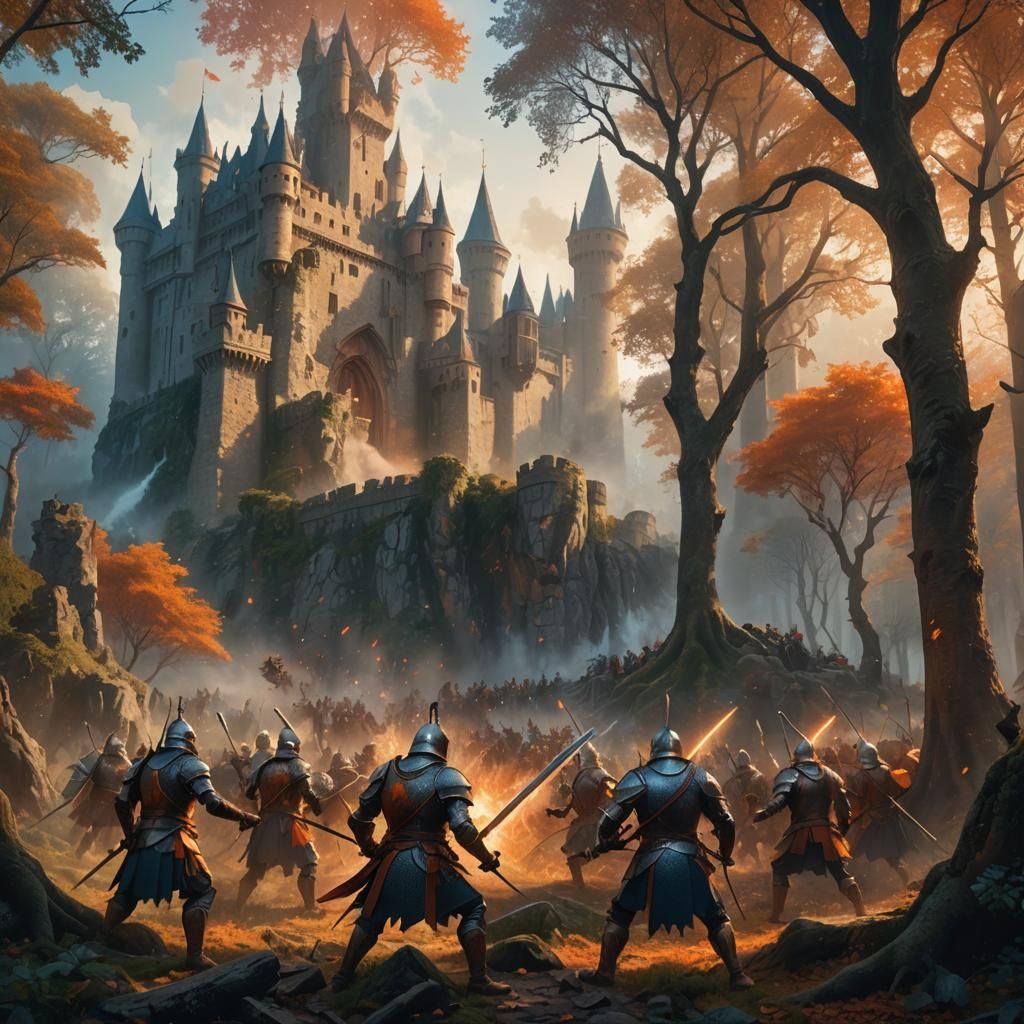 Medieval Warriors Clash With Mythical Creatures