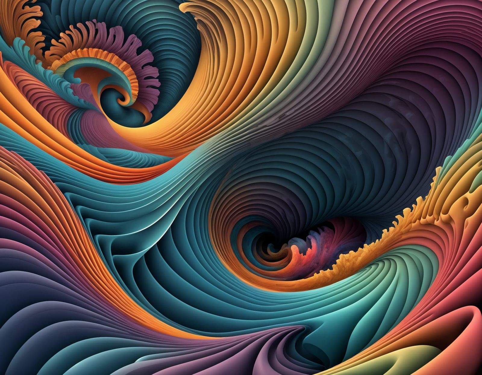 Abstract Fractal Design in Thrift Store Art Style