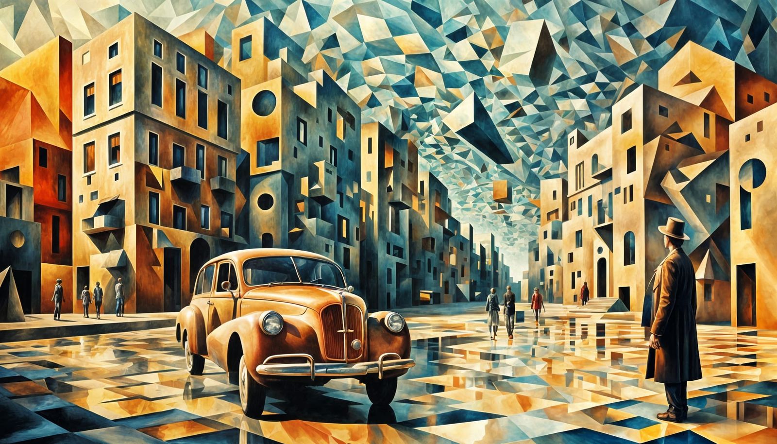 Epic Surrealist Cubist Masterpiece in Cinematic Style