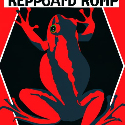Frog in Soviet Realism Propaganda Poster Art