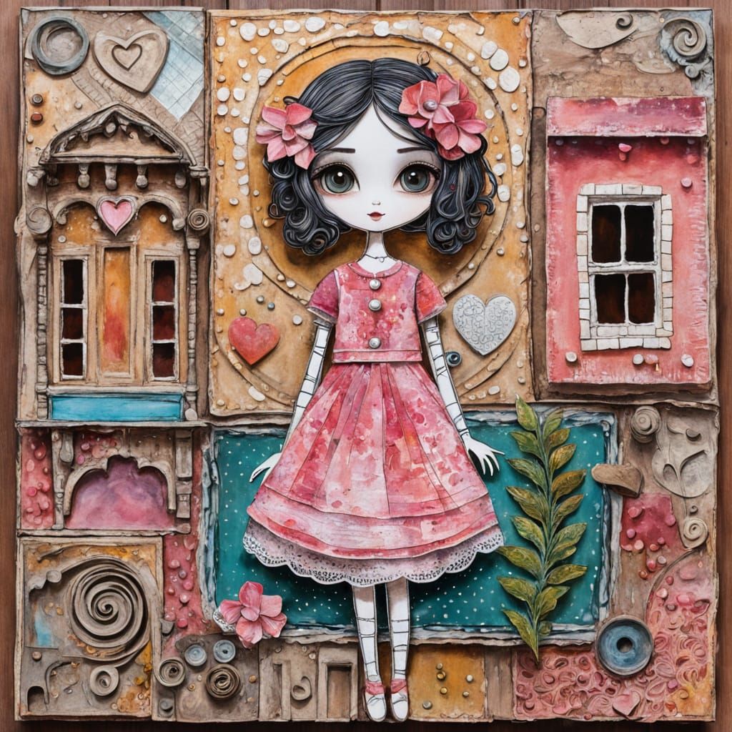 Minny Kay With Big Eyes In Polka Dot Dress