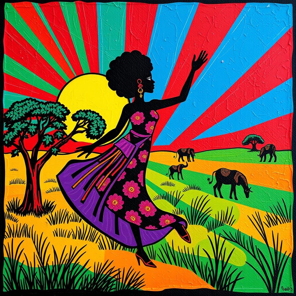 Vibrant African Savannah Zebra with Dynamic Stripes in Peter...