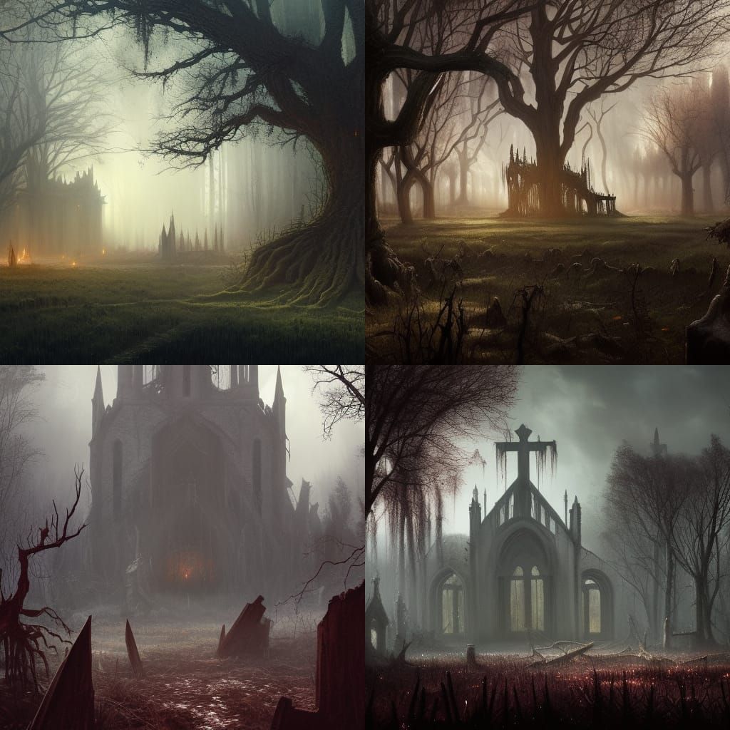 Gothic Forest of Nightmares: Hyperdetailed Dark Fantasy