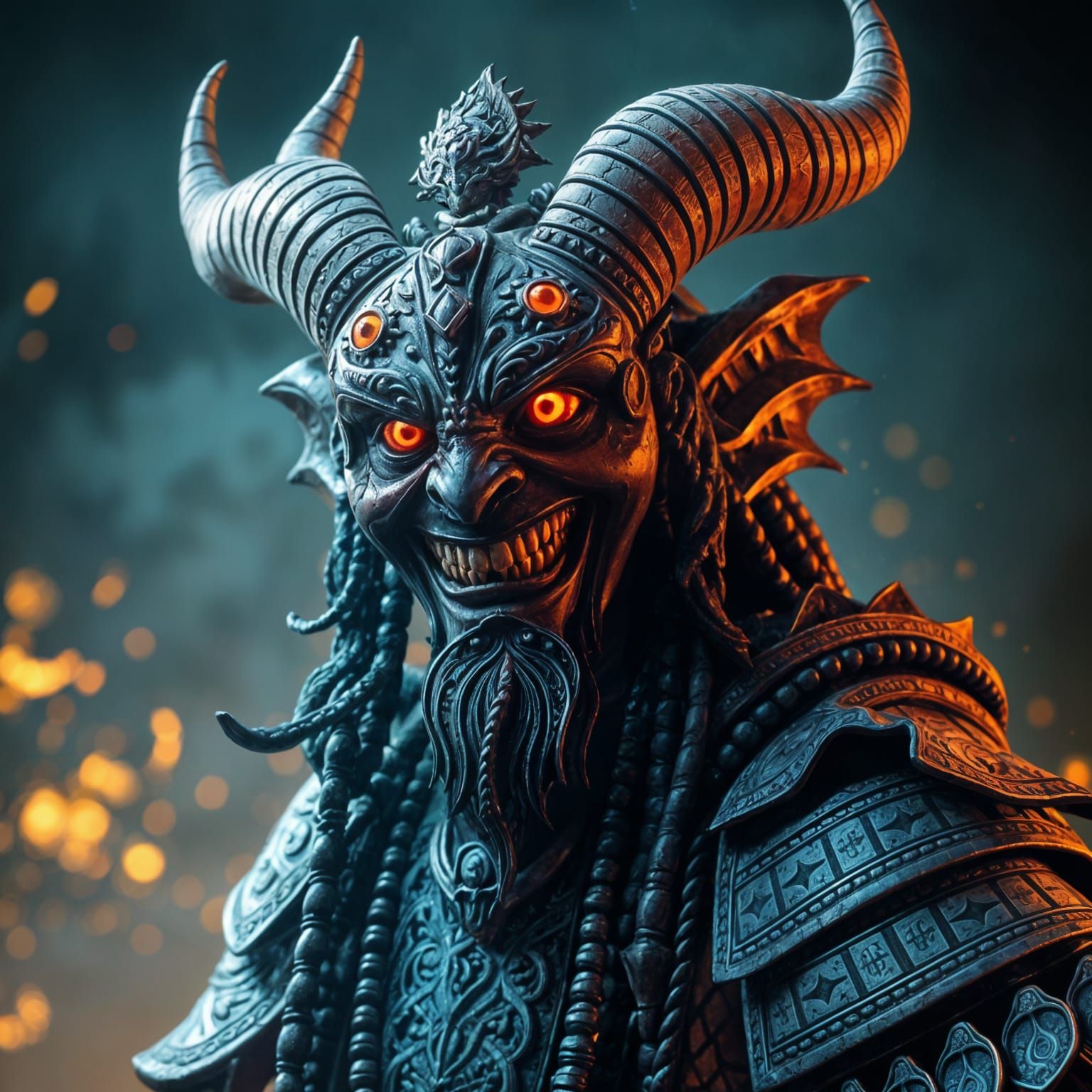 Friendly Pazuzu Portrait in Sumerian Demon Art Style