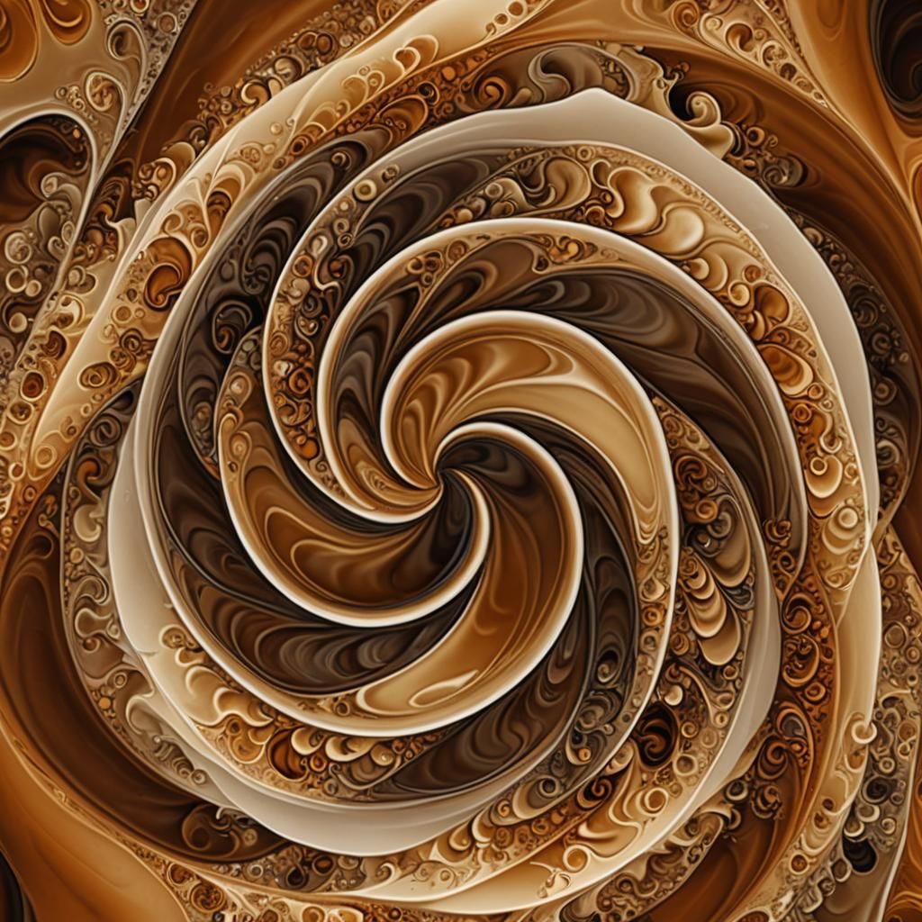 Abstract Autumn Vortex of Fractal Coffee