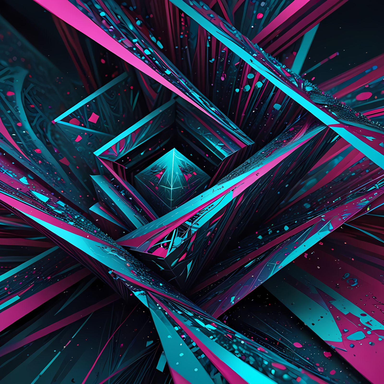 Ethereal Geometric Masterpiece in Vibrant Hues