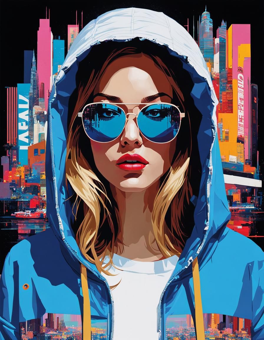 Glitch Art Portrait of a Young Woman