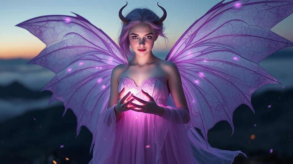 Ethereal Autumn Fairy Portrait with Fractured Skin