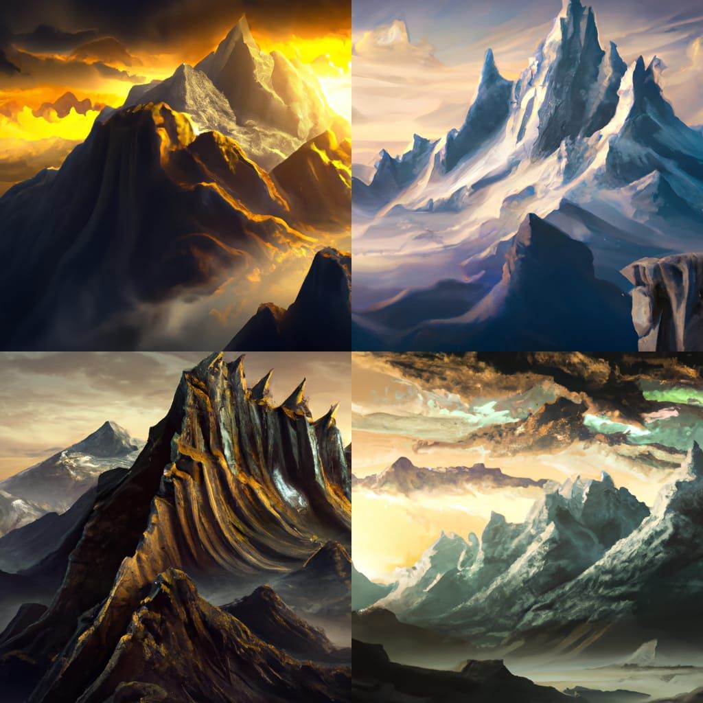 Mount Olympus at Dawn: Epic Digital Painting
