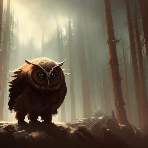 Hyperdetailed Owlbear Concept Art in Dark Fantasy Style