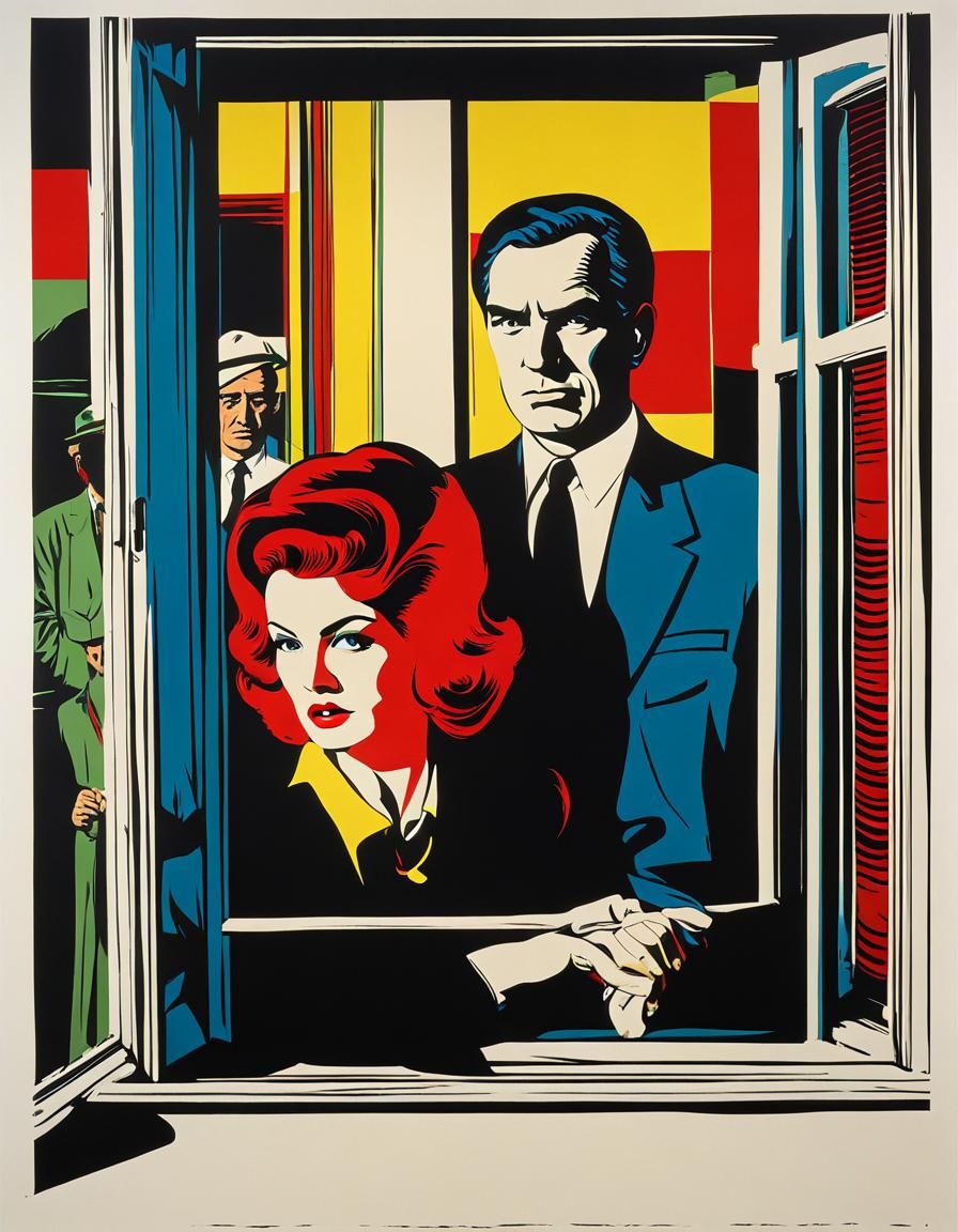 Vintage Pop Art: Angry Woman and Man by Window