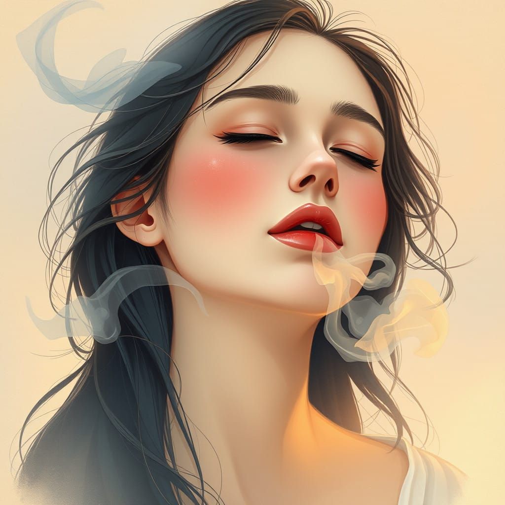 Serene Woman in Ethereal Whispers