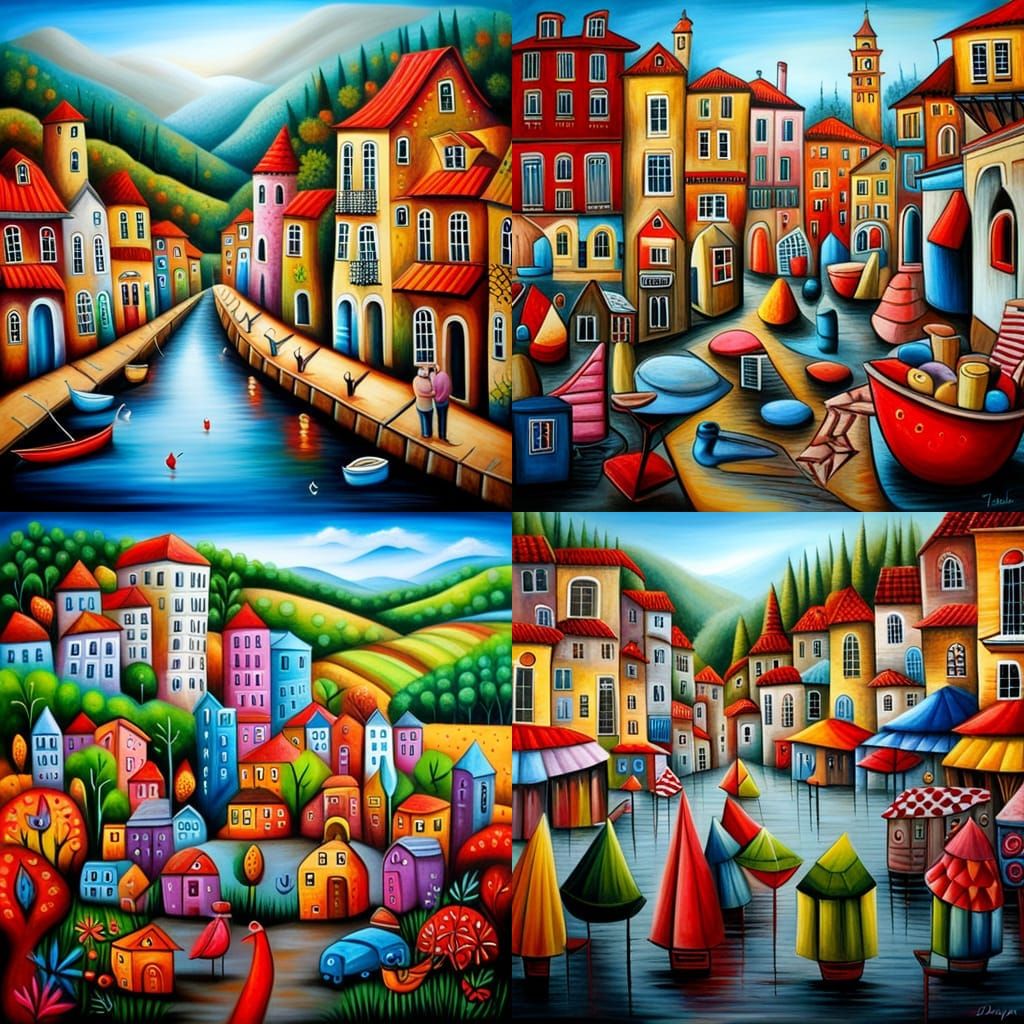 Abstract Expressionist Painting with Bold Brushstrokes