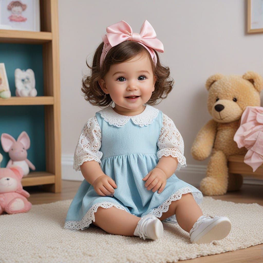 photorealistic image of a happy toddler