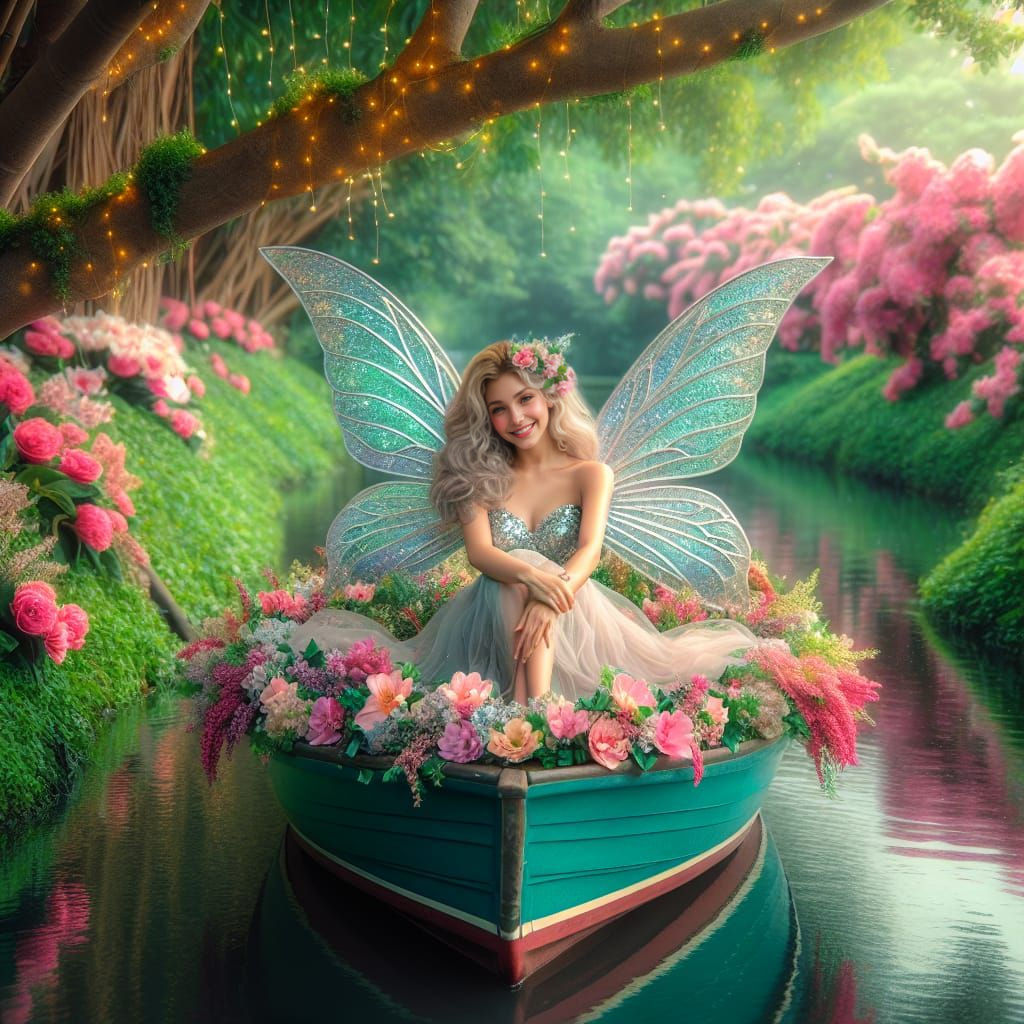 Springtime Fairy on a Pastel River