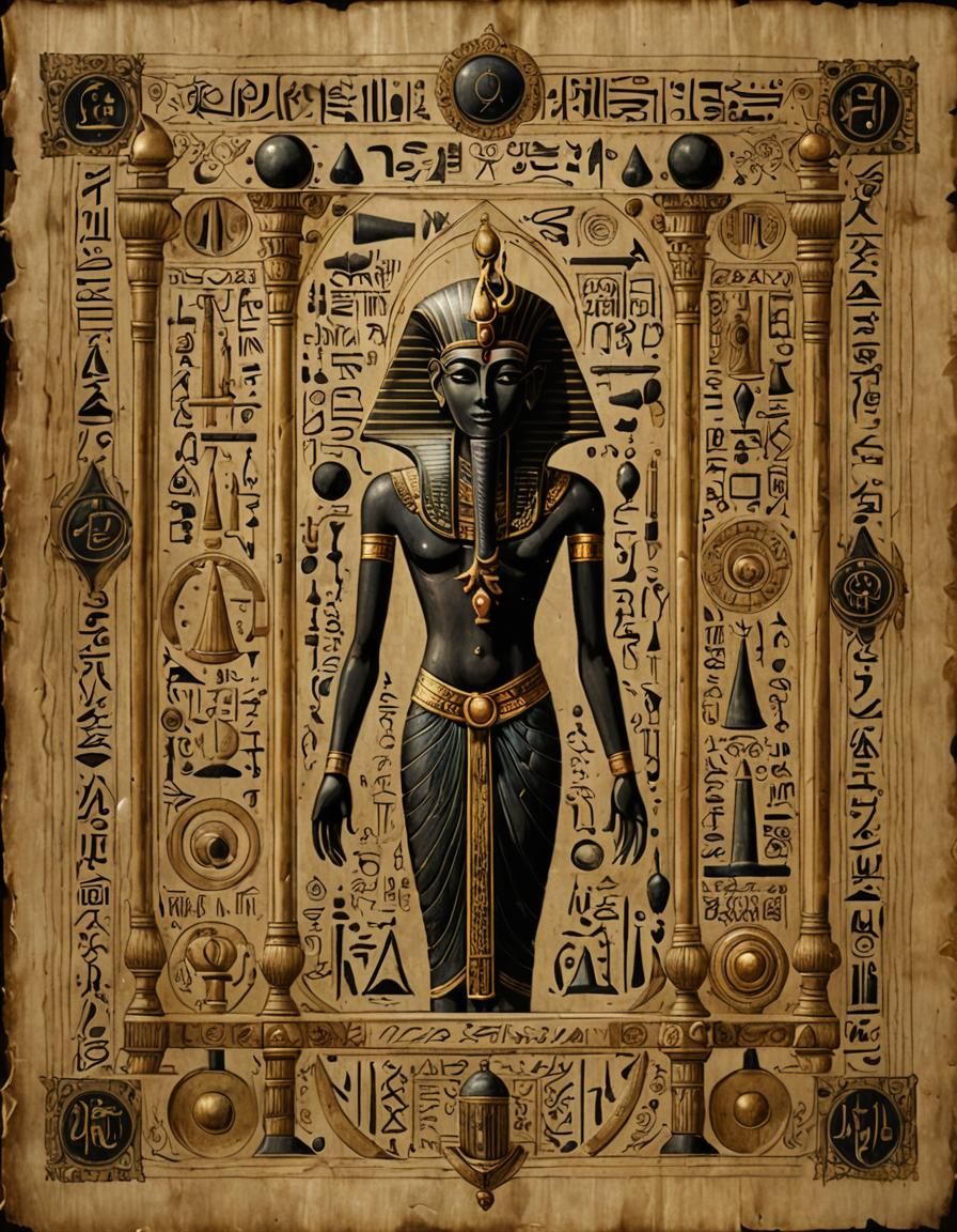 Ancient Scroll of Thoth in Antiquarian Study