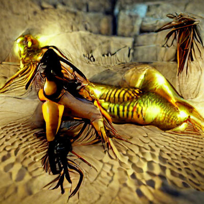 Golden Wasp in Flight