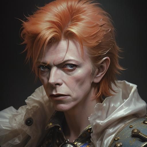 David Bowie Portrait in Rembrandt Style