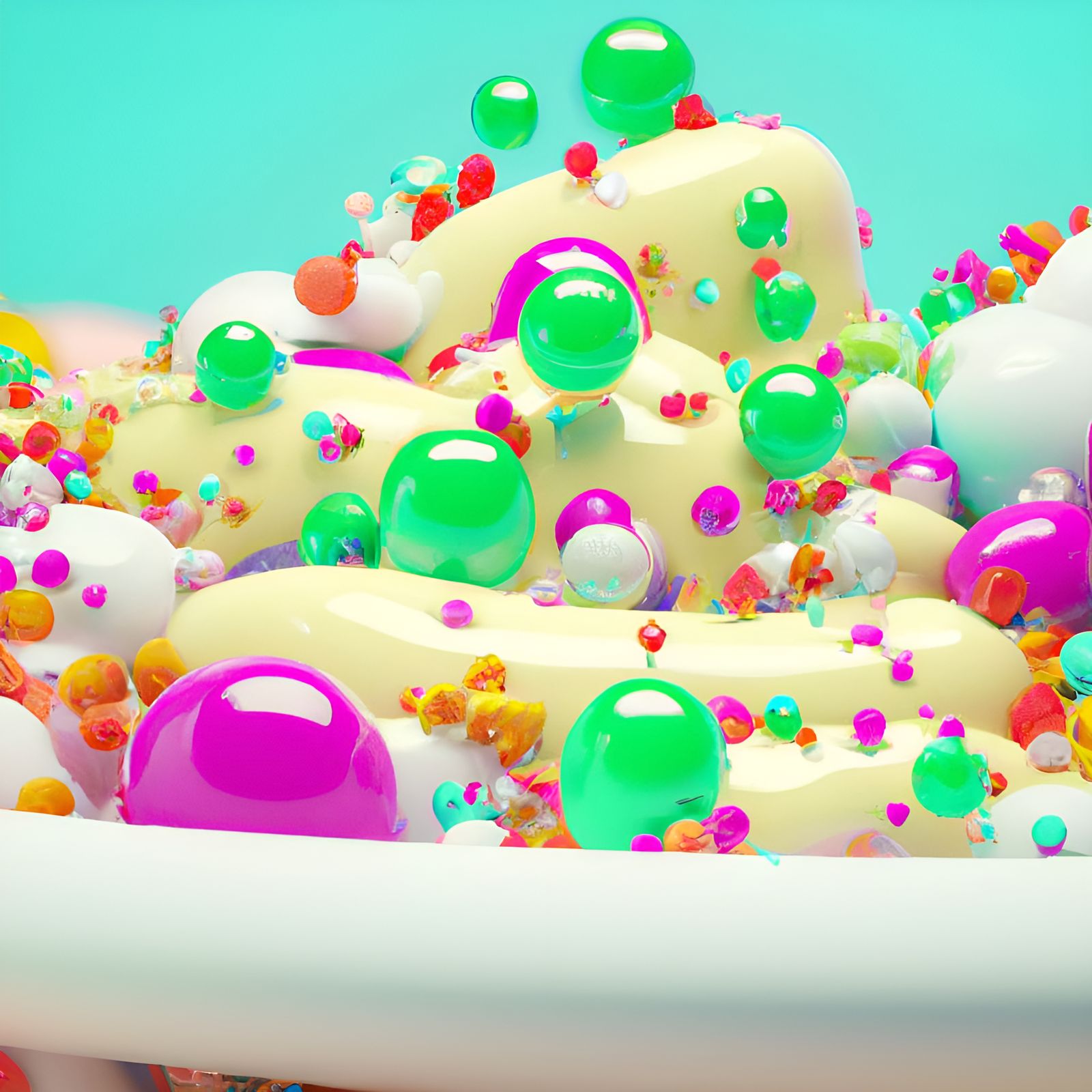 Colorful Chibi 3D Render of a Minimal Landscape