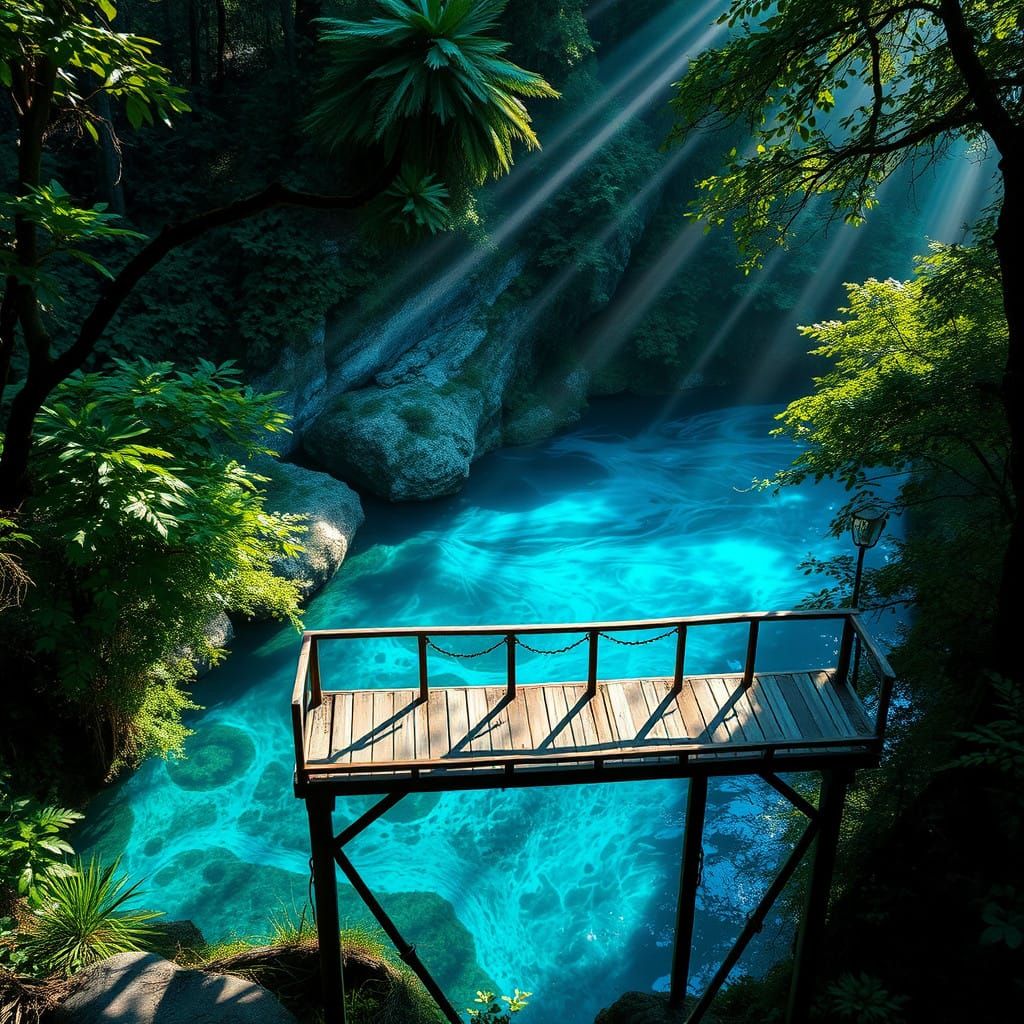 Turquoise Oasis in Emerald Forest