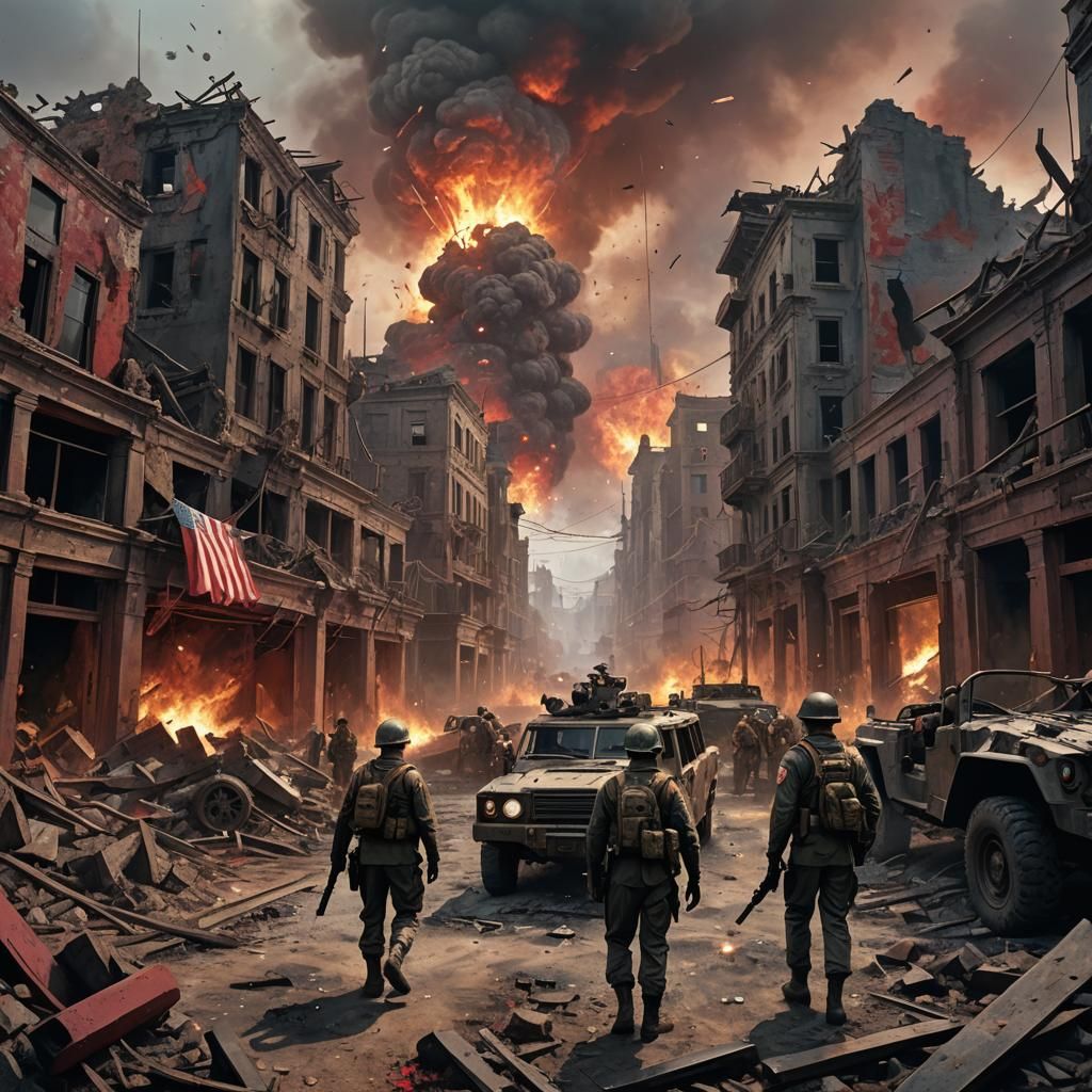 War-Torn Battlefield at Dawn in Hyperrealistic Style